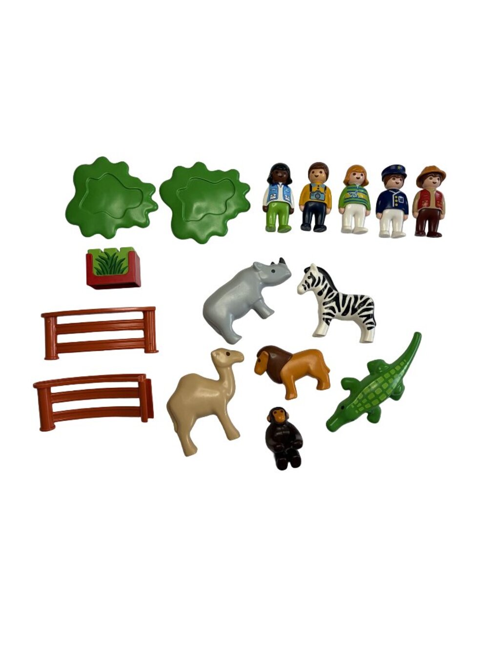 Playmobil 1.2.3 Zoo Lot 6 Animals 5 Figures Lion Zebra Camel Rhino 2006
